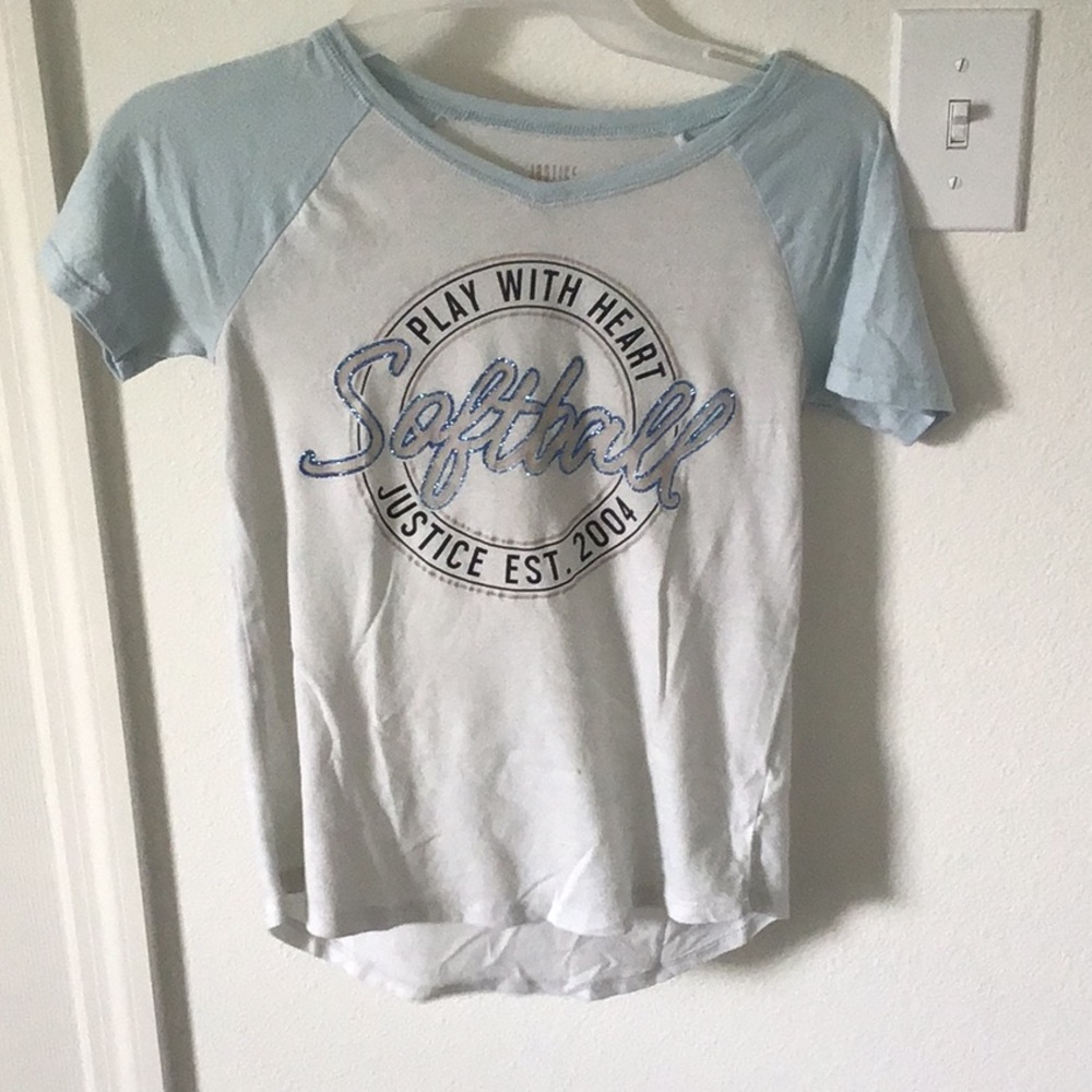 Wither and baby blue justice youth top!!
